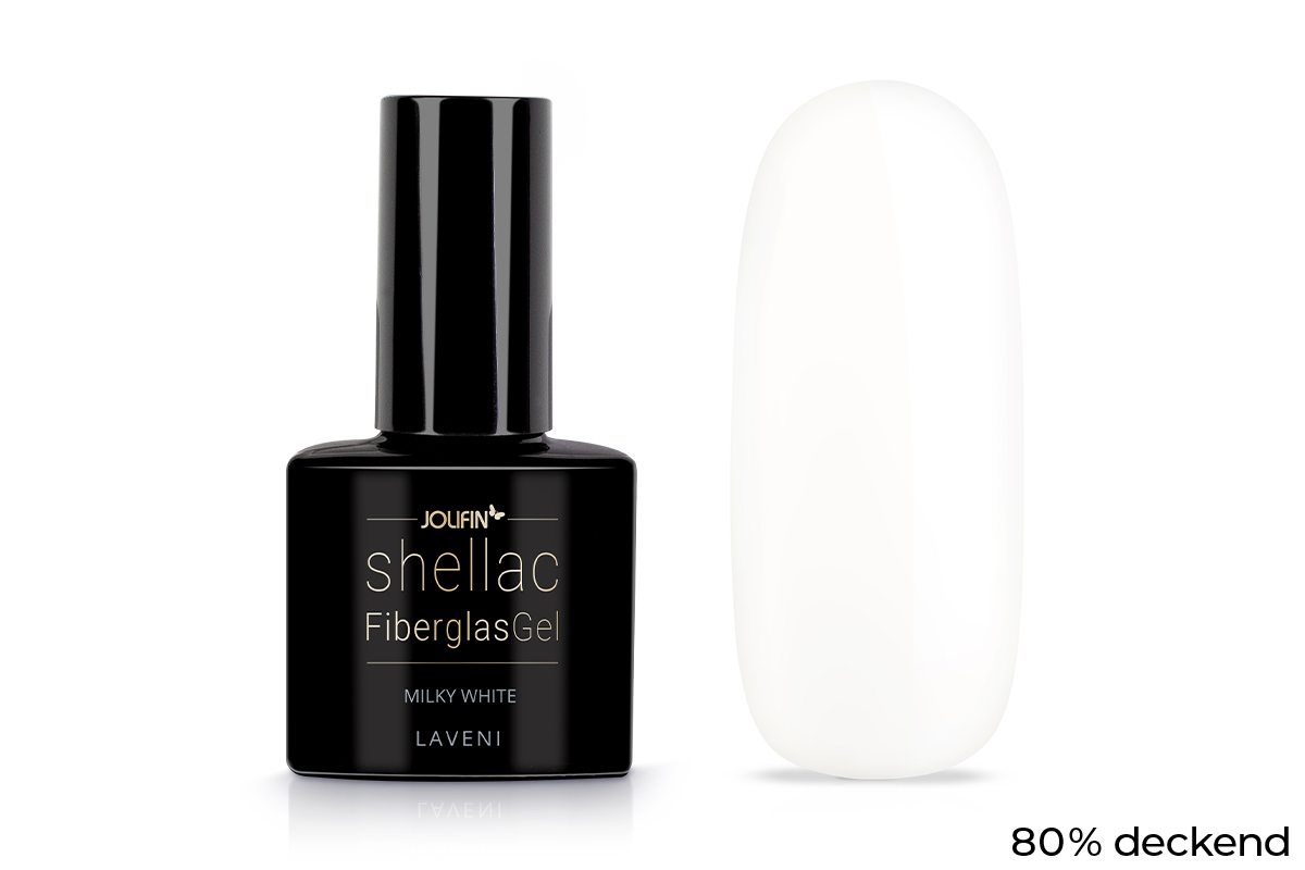 Jolifin LAVENI Shellac FiberglasGel - milky white 10ml