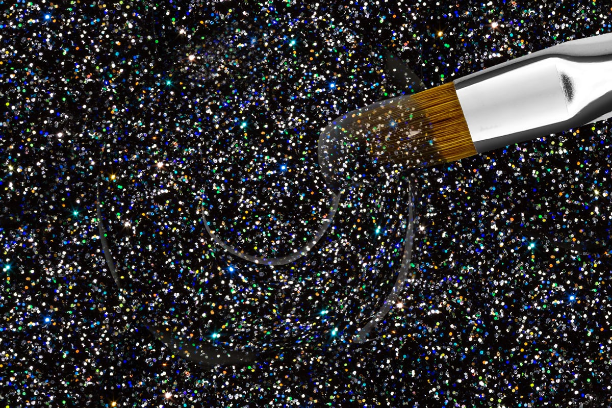 Jolifin colour gel silver-black glitter 5ml