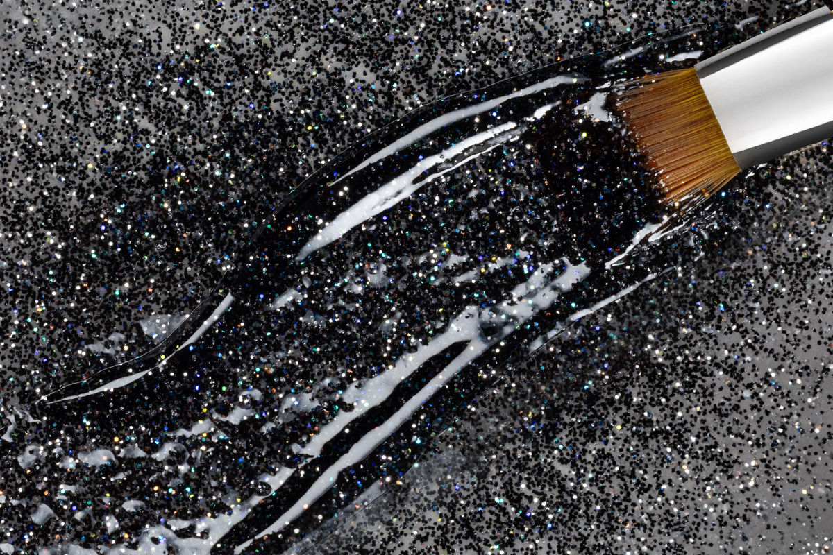 Jolifin Farbgel silver-black Glitter 5ml