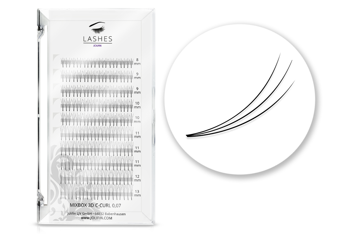 Jolifin Lashes - MixBox - 3D Eyelash Fan C-Curl 0,07