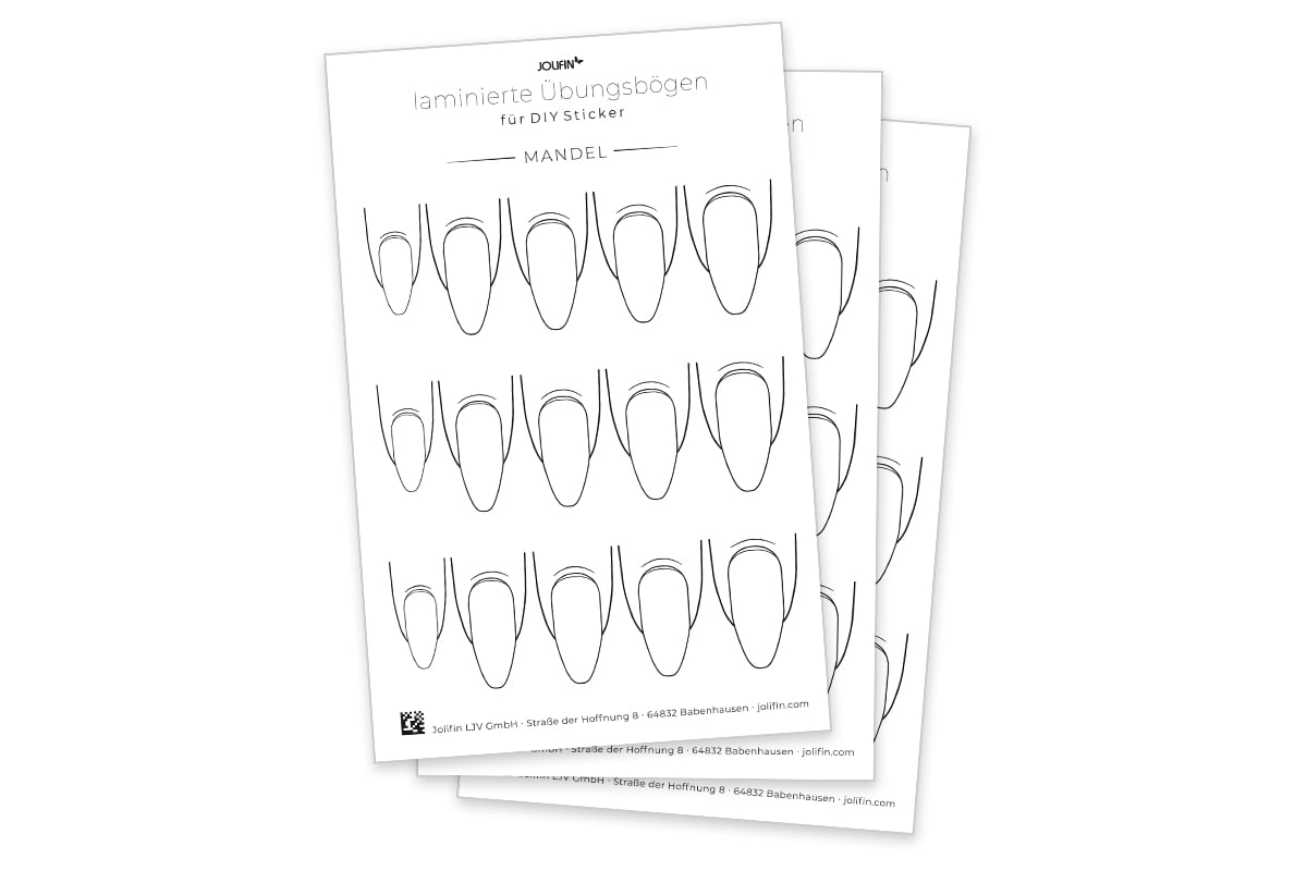 Jolifin laminated practice sheets for DIY stickers