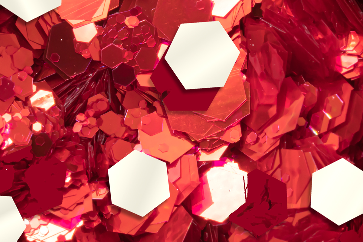 Jolfin Hexagon Glittermix - classic red