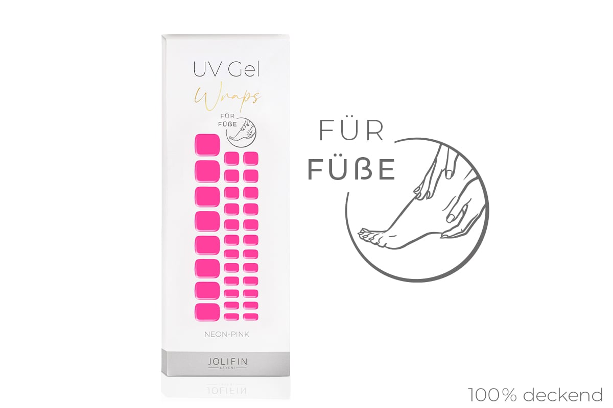 Jolifin LAVENI UV Gel-Wraps für Füße - neon-pink