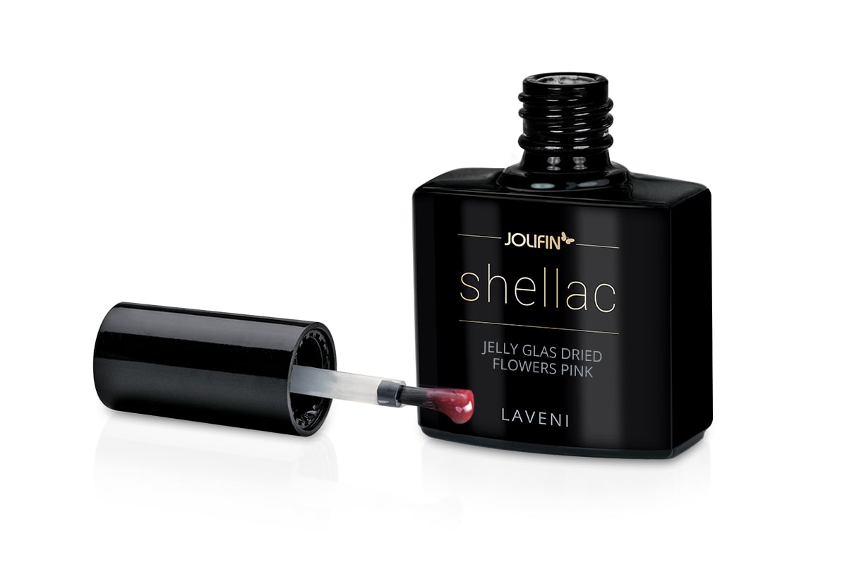 Jolifin LAVENI Shellac - Jelly Glas dried flowers pink 10ml