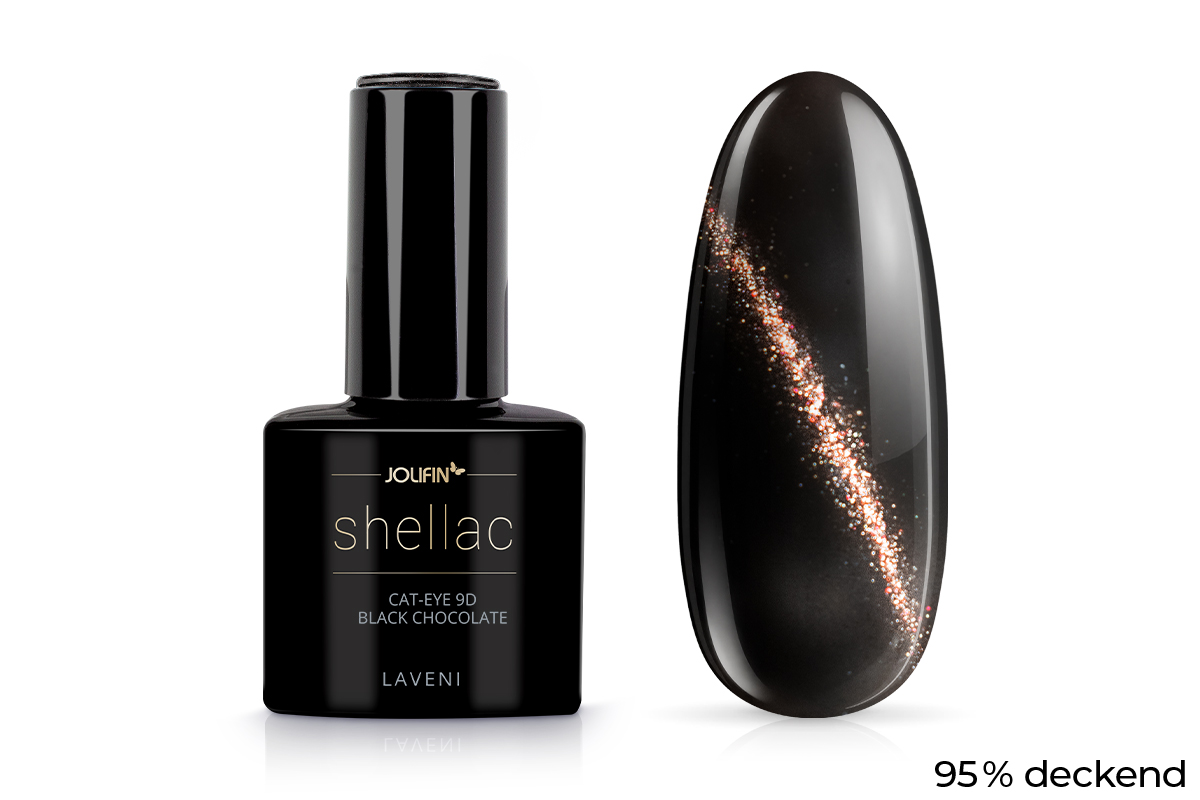 Jolifin LAVENI Shellac - Cat-Eye 9D black chocolate 10ml