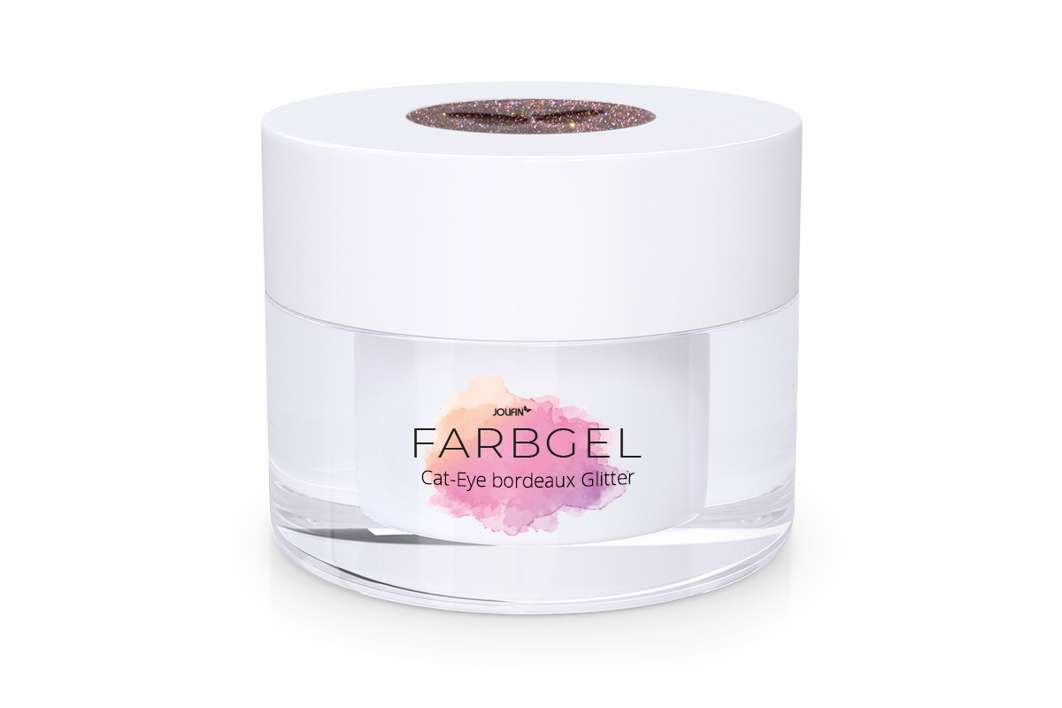 Jolifin Cat-Eye Farbgel bordeaux Glitter 5ml