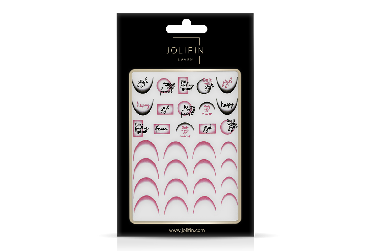 Jolifin LAVENI XL Sticker - Ombre French round pastel pink