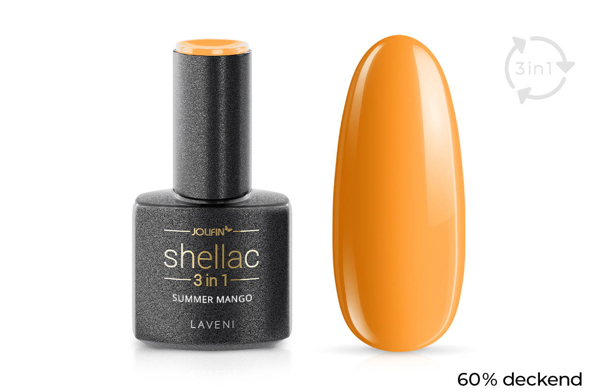 Jolifin LAVENI 3in1 Shellac - summer mango 10ml