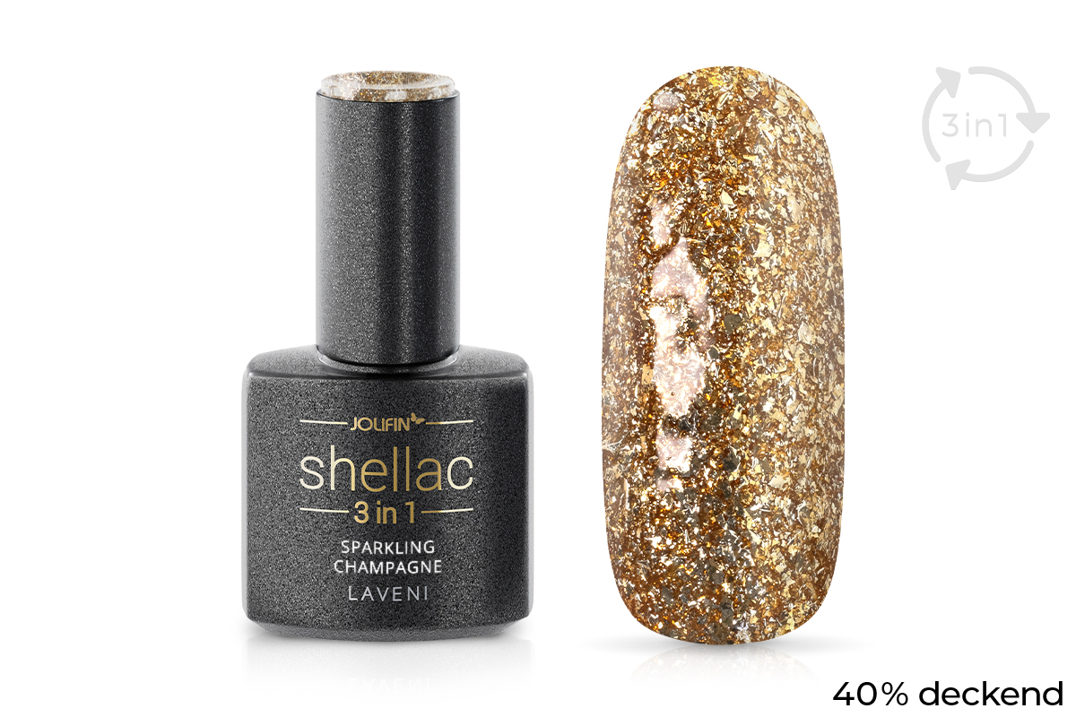 Jolifin LAVENI 3in1 Shellac - sparkling champagne 10ml