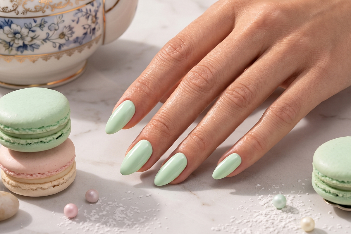Jolifin LAVENI Shellac - green macaron 10ml