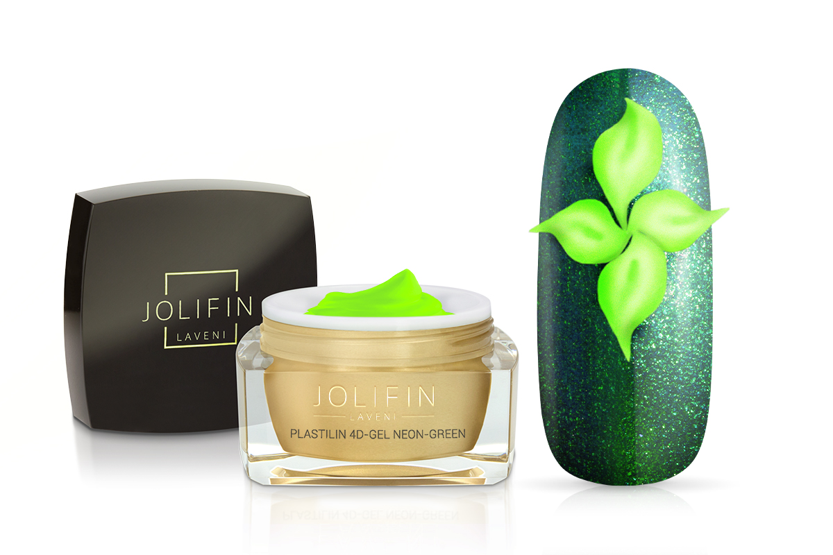 Jolifin LAVENI Plastilin 4D-Gel - neon-green