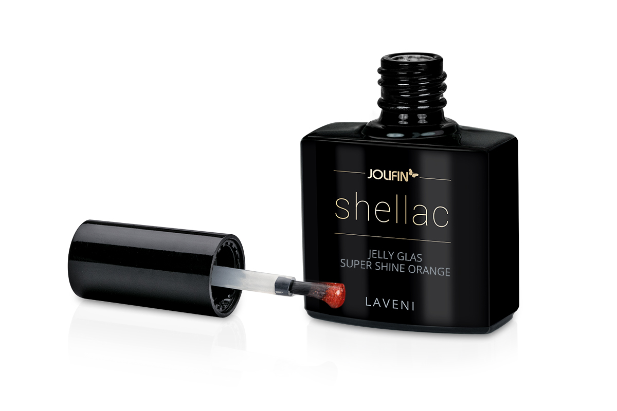 Jolifin LAVENI Shellac - Jelly Glas super shine orange 10ml