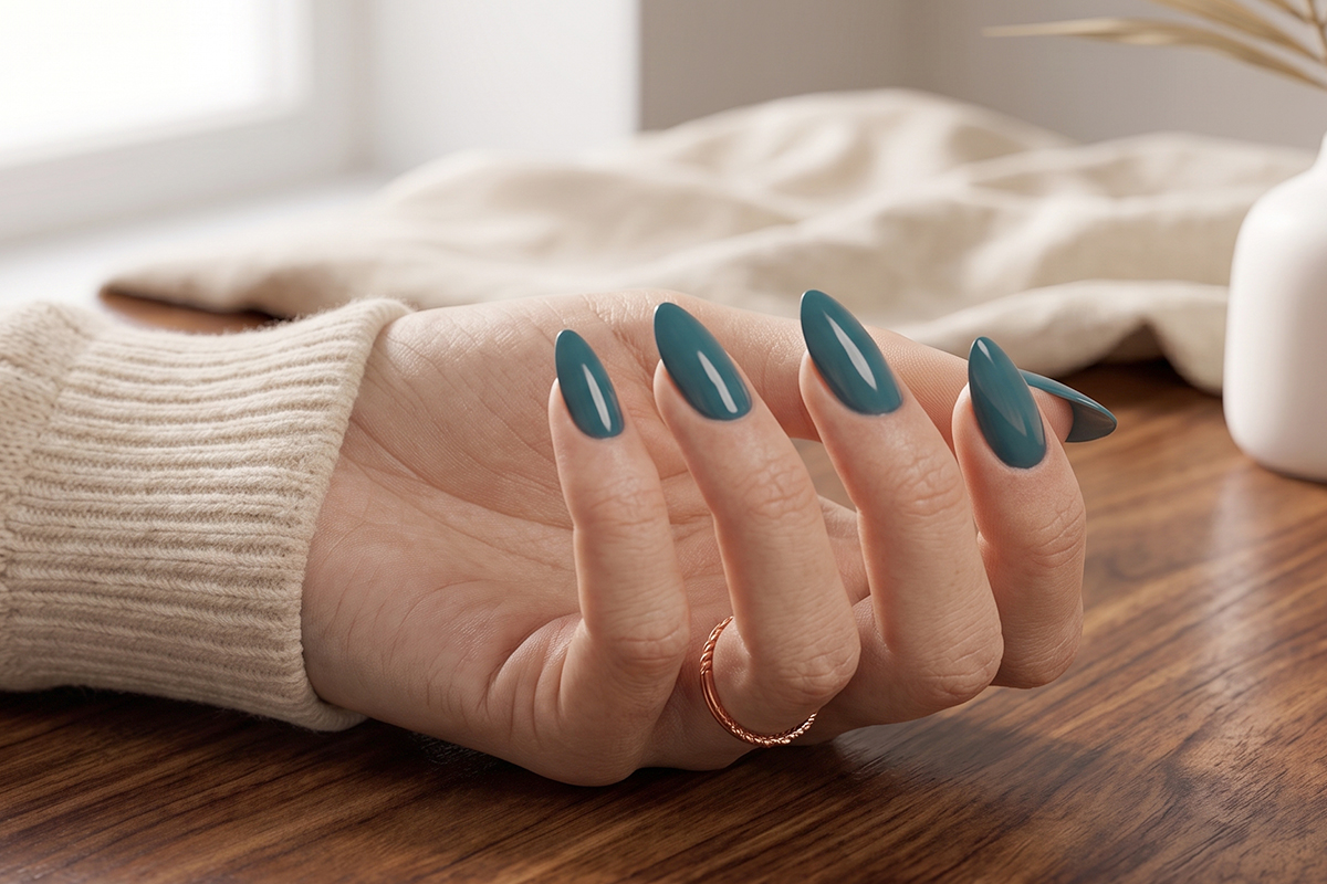 Jolifin LAVENI Shellac - cozy petrol 10ml
