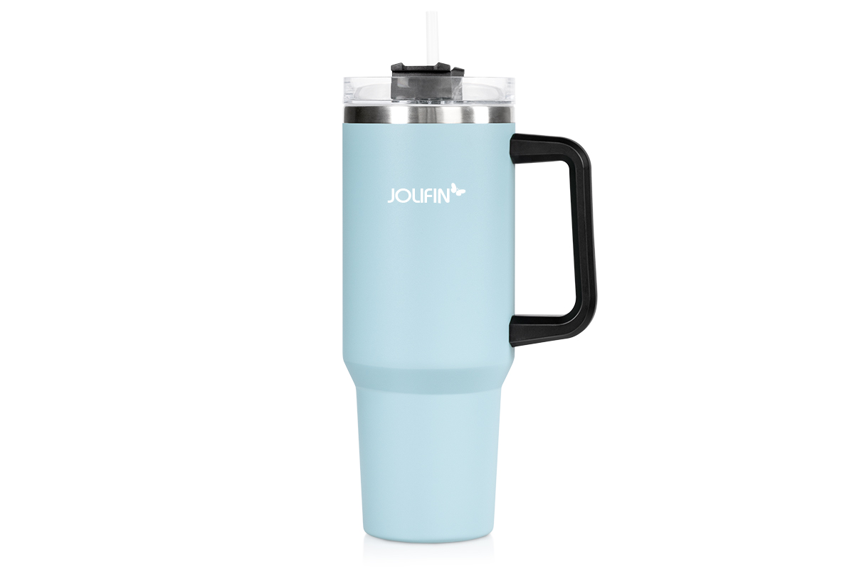 Jolifin stainless steel drinking cup 1,18L - pastel-blue
