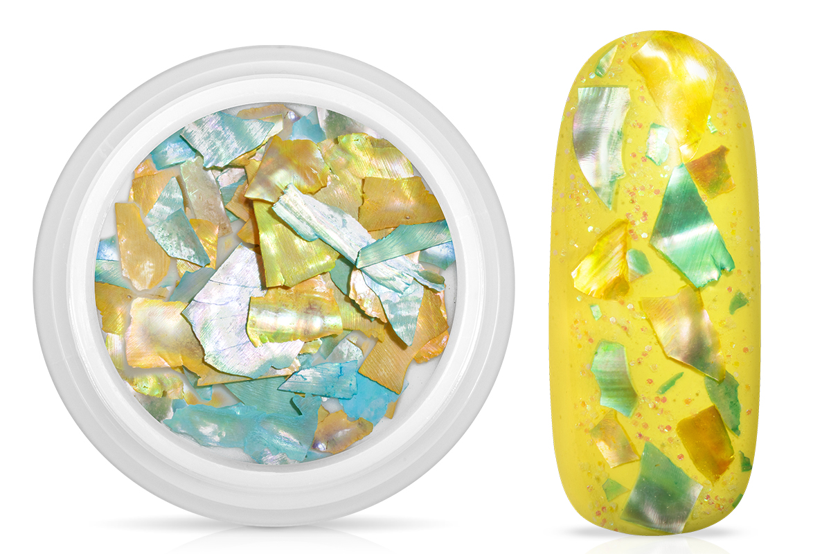 Jolifin Mother of Pearl Nail Art - aqua seashell