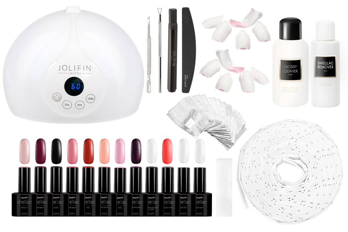 Jolifin LAVENI Shellac Starter-Set - L - Luna Gerät