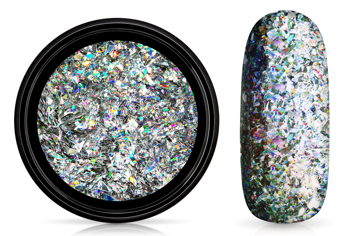 Jolifin LAVENI Diamond Flakes - silver hologram 