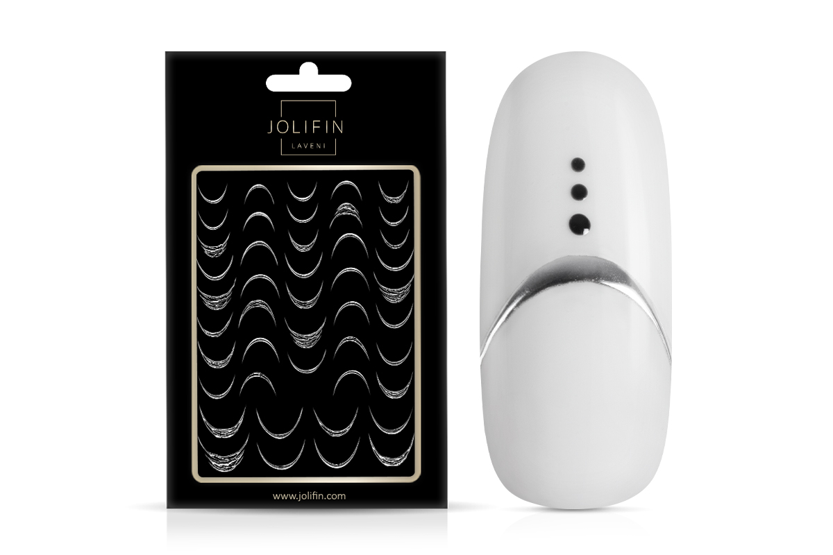 Jolifin LAVENI XL Stickers - French-Line chrome silver