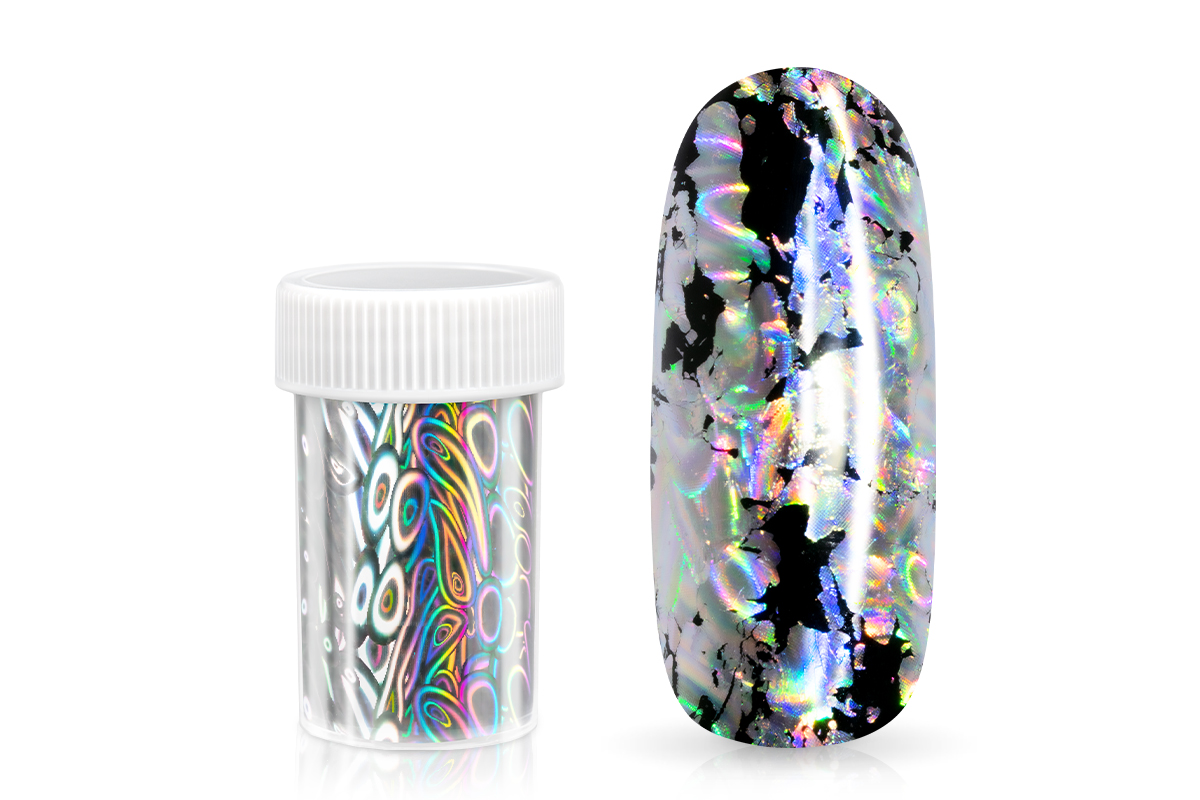 Jolifin Transfer Nagelfolie XL - hologramm silver illusion