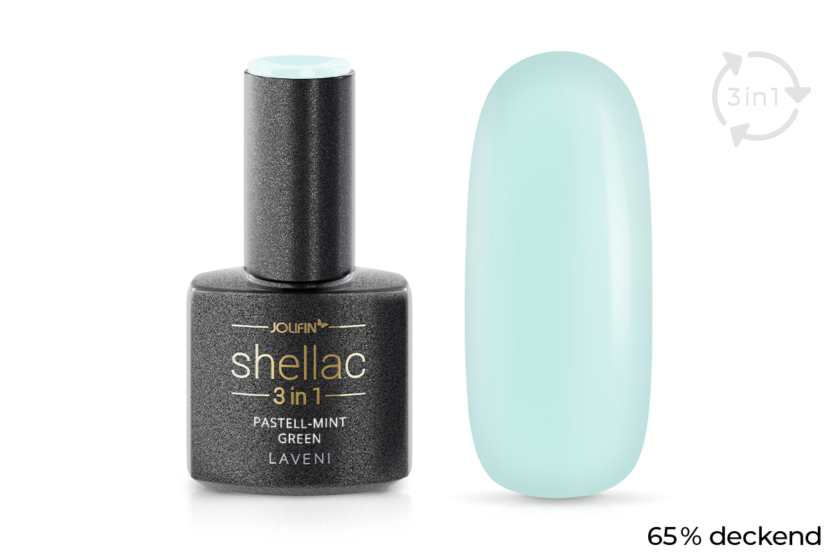 Jolifin LAVENI 3in1 Shellac - pastel mint green 10ml