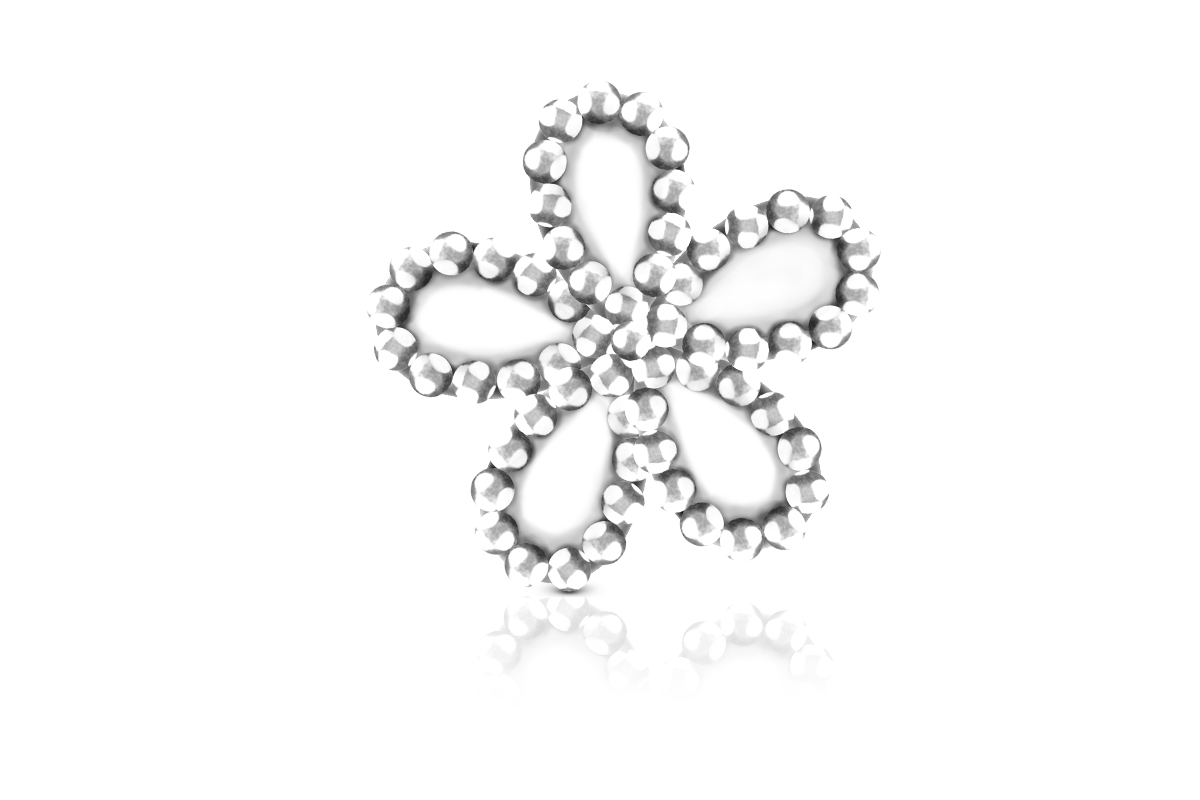 Jolifin Overlay Flowers small silver