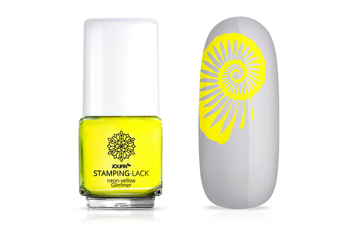 Jolifin Stamping Lacquer - neon-yellow Glimmer 12ml
