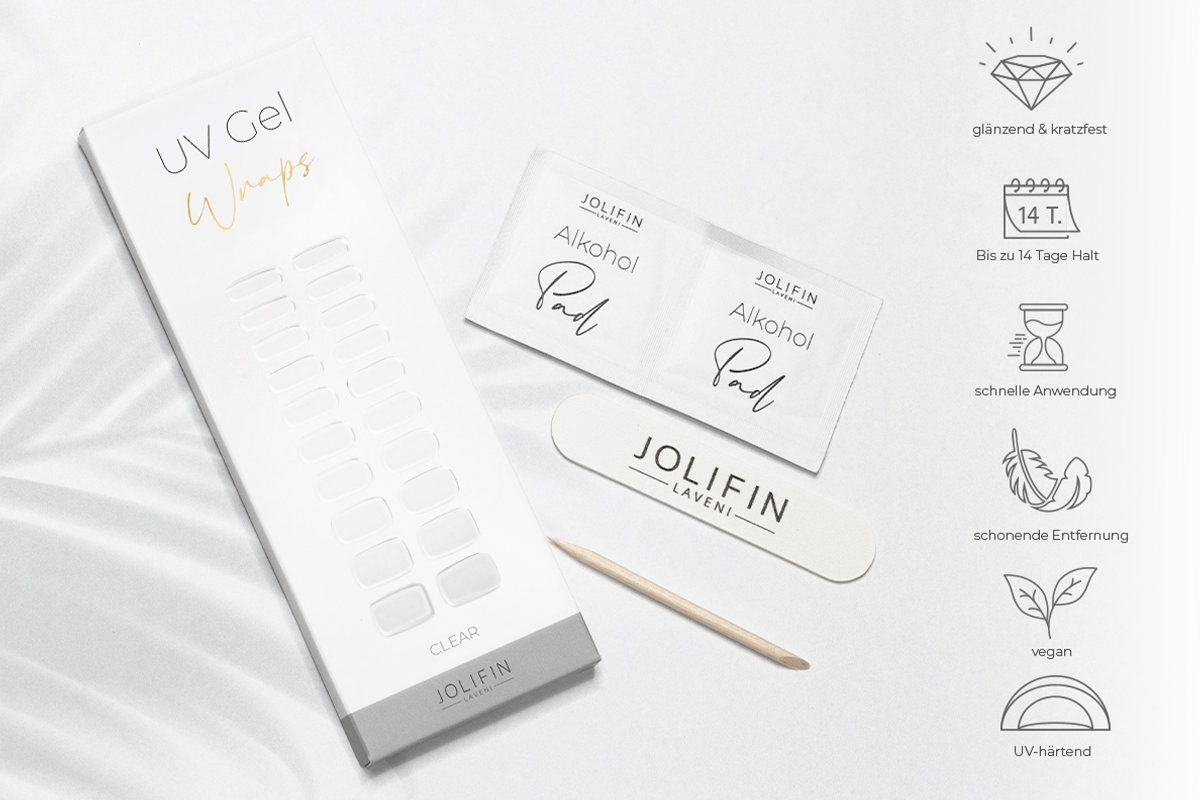 Jolifin LAVENI UV Gel-Wraps - clear