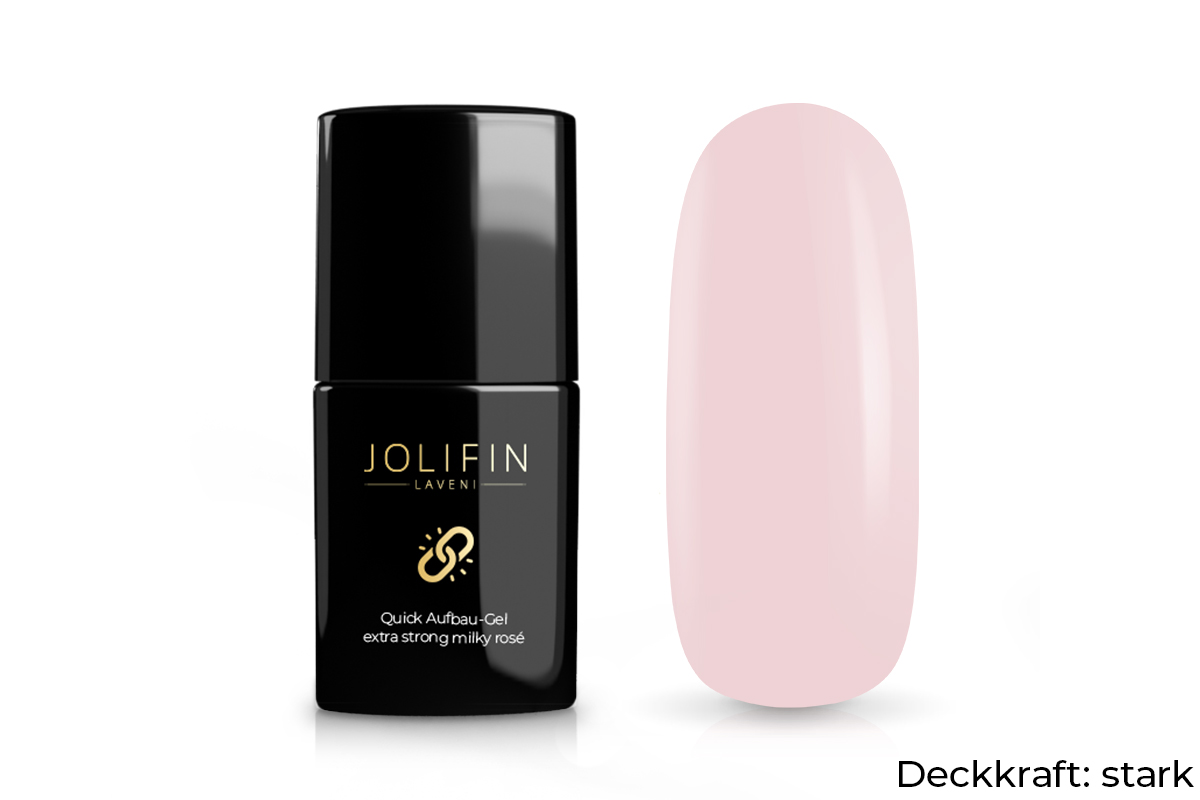 Jolifin LAVENI Quick Aufbau-Gel - extra strong milky rosé 11ml