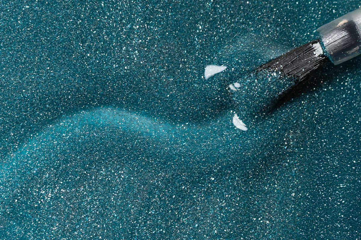 Jolifin LAVENI Shellac - FlashOn Thermo turquoise-silver 10ml