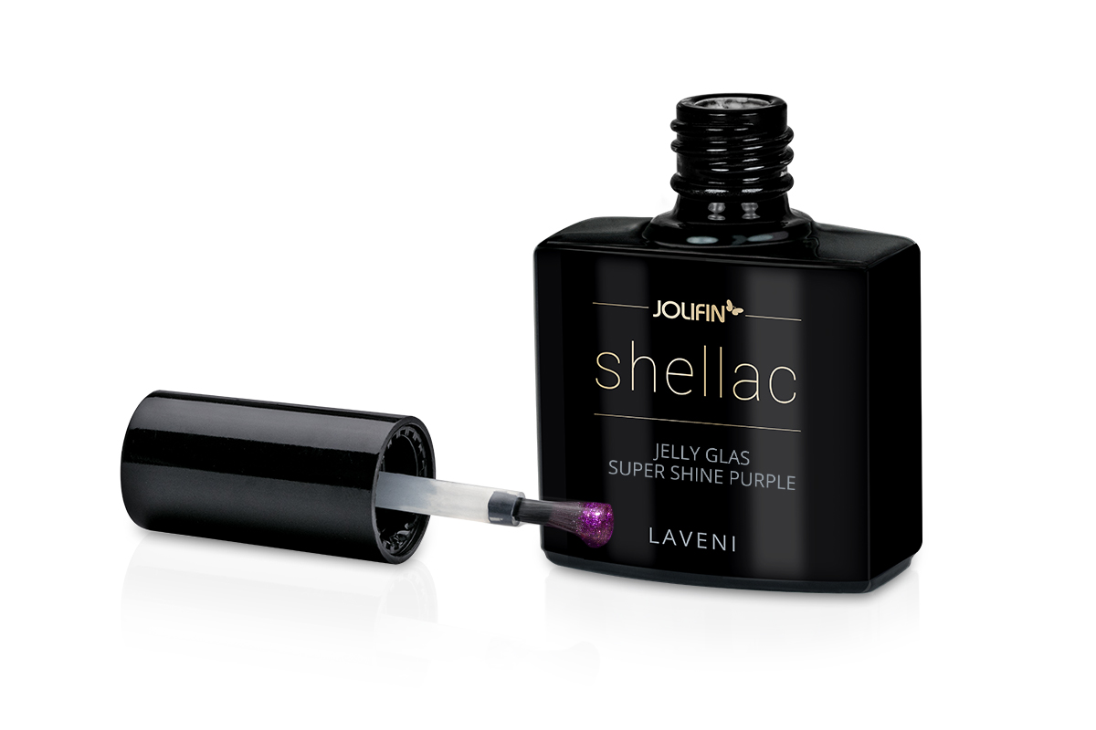 Jolifin LAVENI Shellac - Jelly Glas super shine purple 10ml