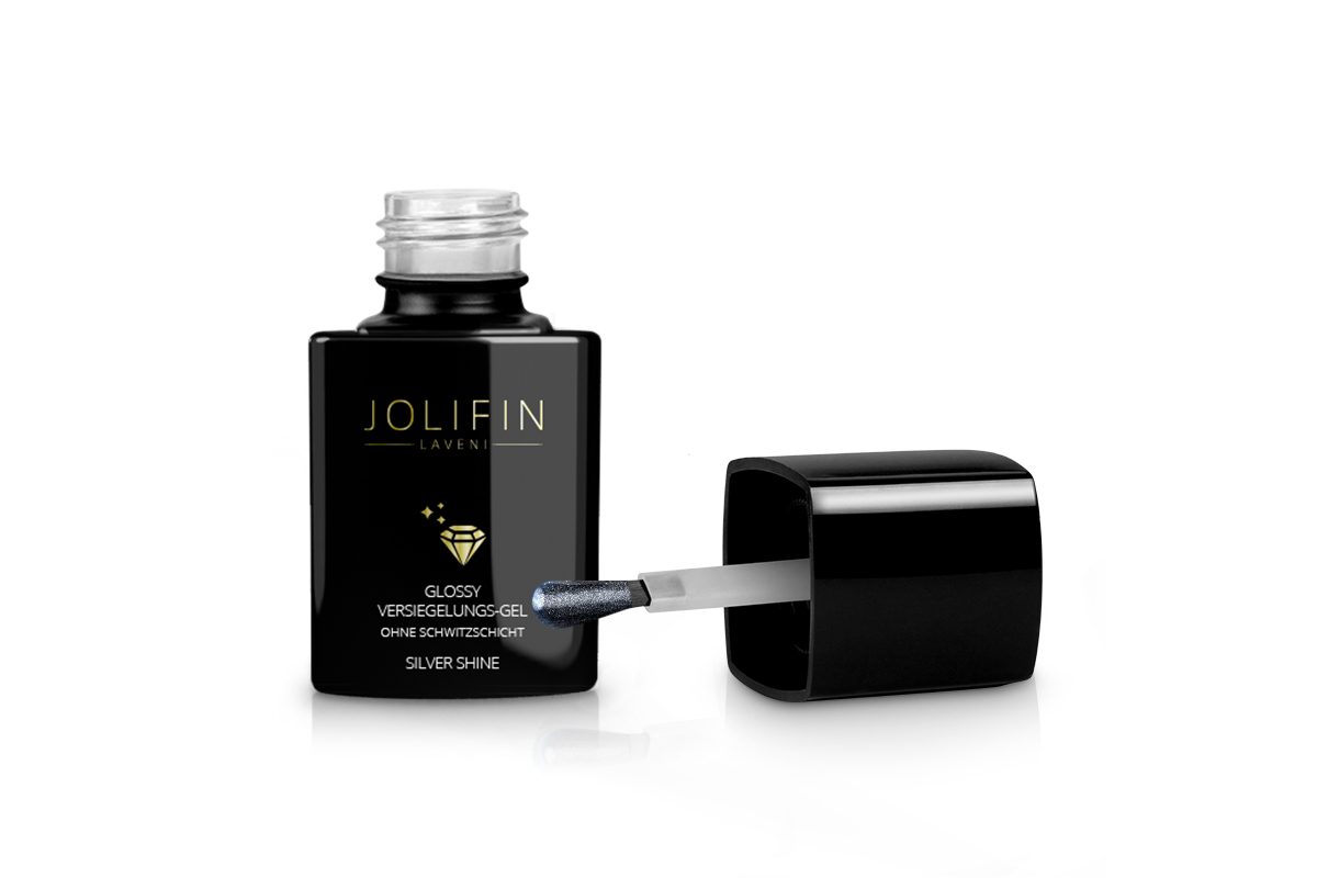 Jolifin LAVENI Glossy Sealing Gel without sweat layer - silver shine 11ml