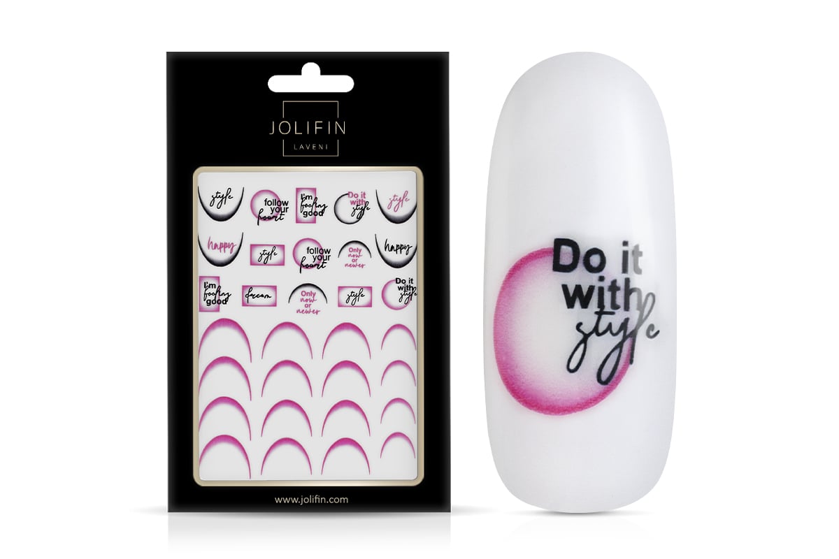 Jolifin LAVENI XL Sticker - Ombre French round pink