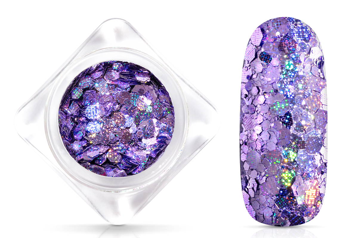 Jolifin Hexagon Glittermix - hypnotic pastell-lavender