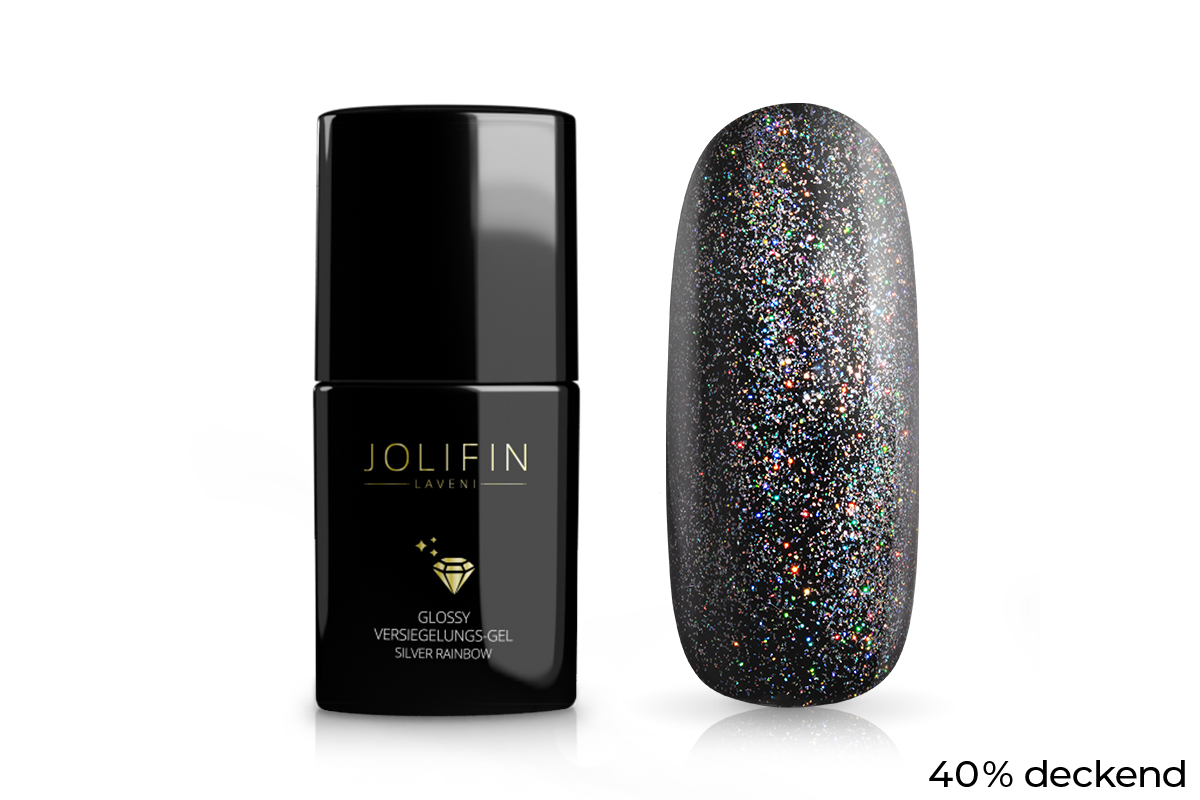 Jolifin LAVENI Glossy Versiegelungs-Gel - silver rainbow 11ml