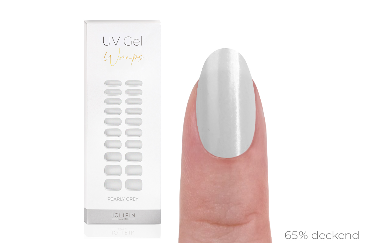 Jolifin LAVENI UV Gel Wraps - pearly grey