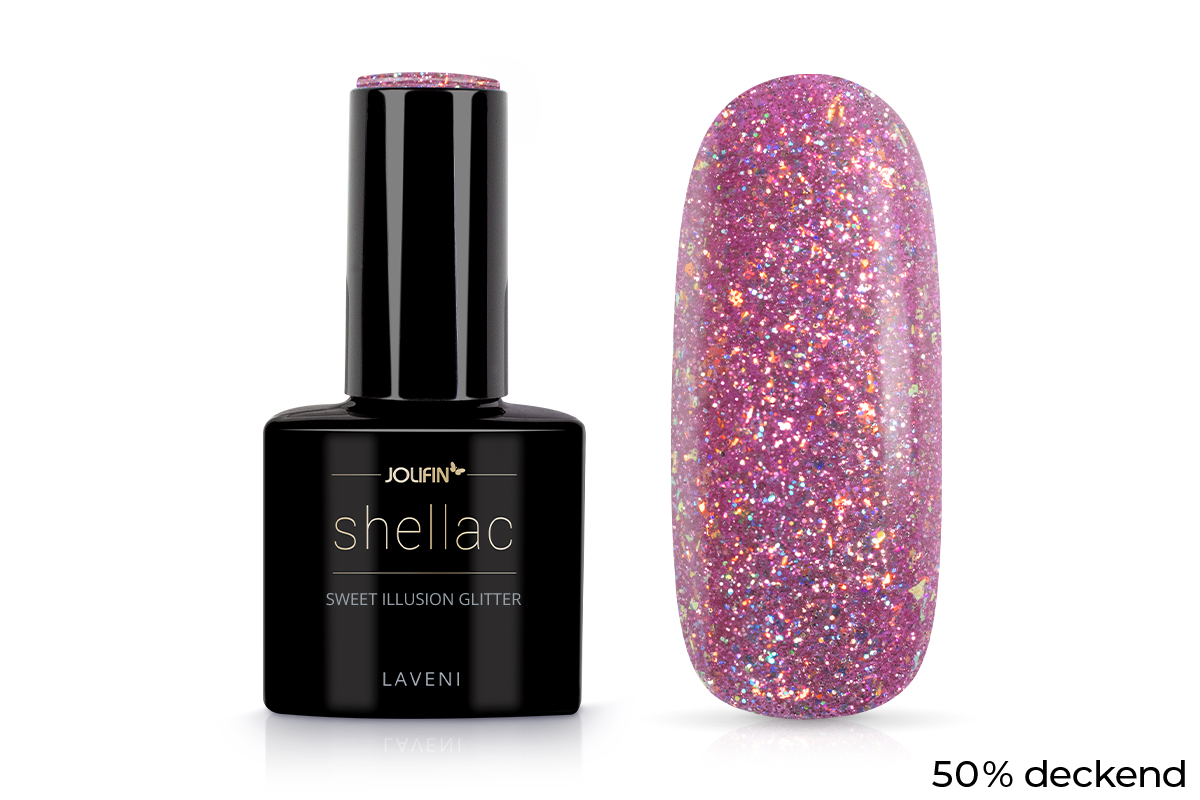 Jolifin LAVENI Shellac - sweet illusion Glitter 10ml