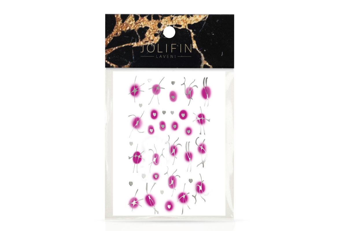 Jolifin LAVENI XL Sticker - silver II aura magenta