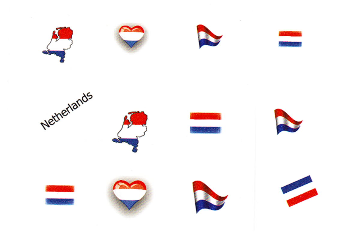 Jolifin Länder Nailart Tattoo - Netherlands