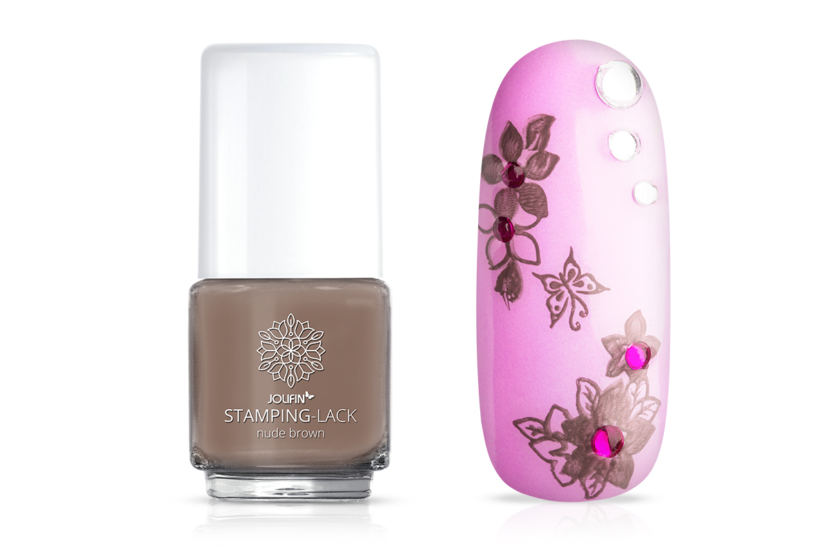 Jolifin Stamping polish - nude brown 12ml