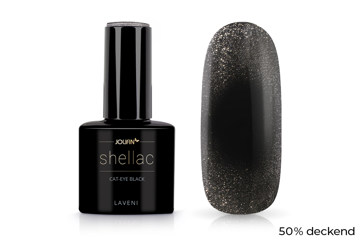Jolifin LAVENI Shellac - Cat-Eye black 10ml
