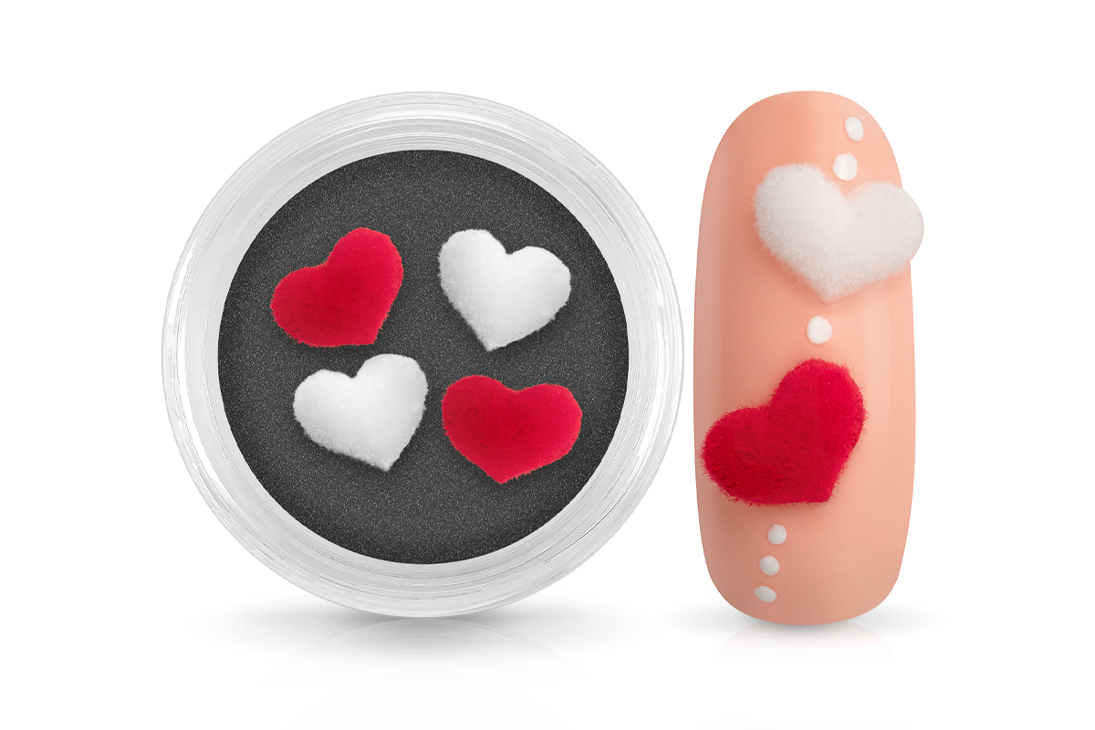 Jolifin Overlay - velvet hearts white & red