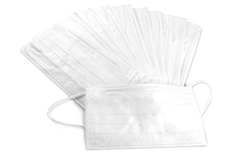 Face mask 10 pieces white latex-free