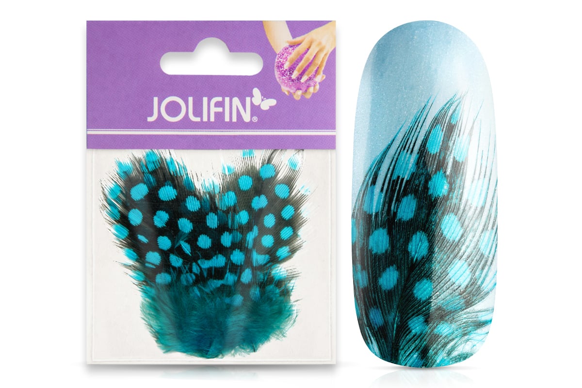 Jolifin Nailart Feder blue leopard