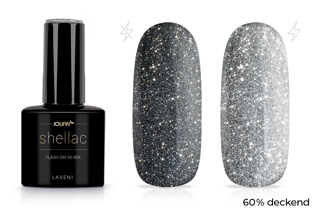Jolifin LAVENI Shellac - FlashOn silver 10ml