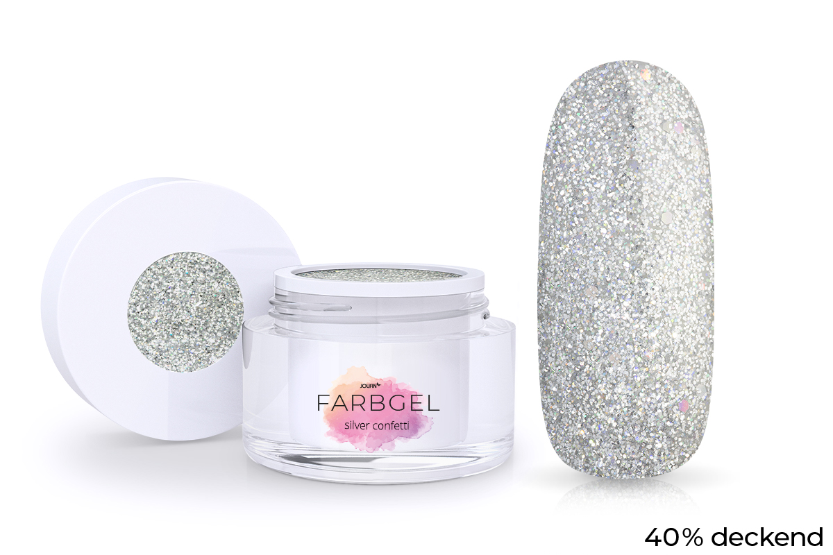Jolifin colour gel silver confetti 5ml
