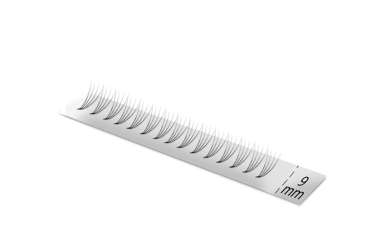 SingleBox 9mm - 4D Wimpernfächer C-Curl 0,07