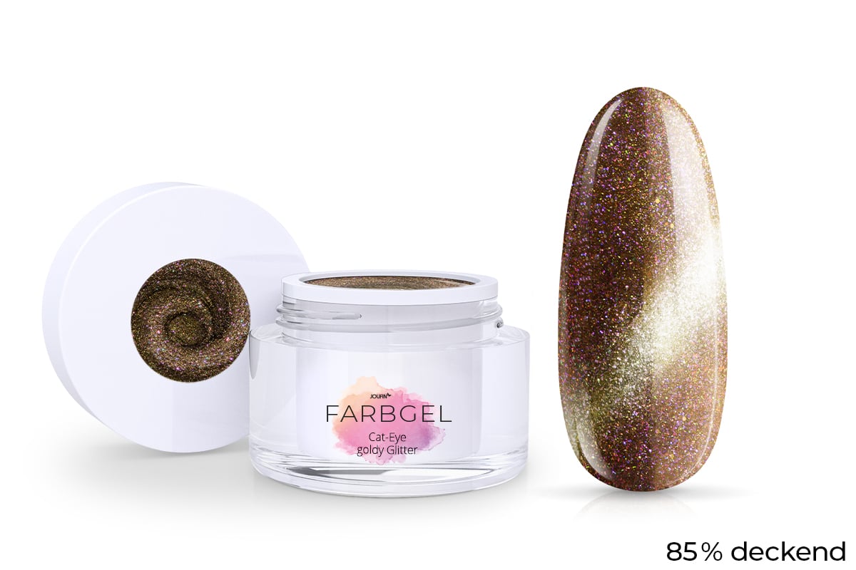 Jolifin Cat-Eye Farbgel goldy Glitter 5ml