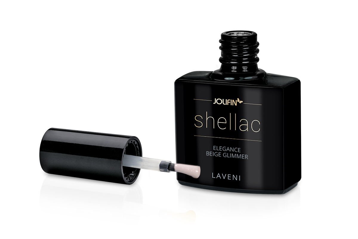 Jolifin LAVENI Shellac - elegance beige Glimmer 10ml