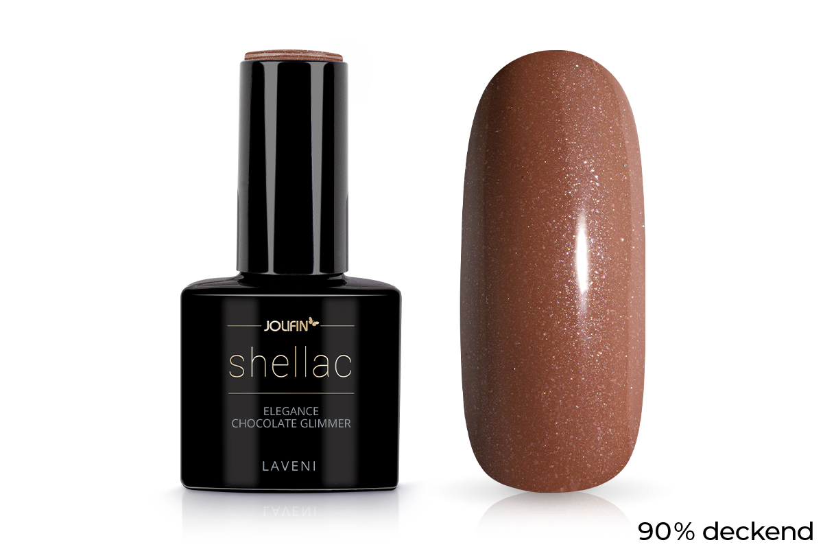 Jolifin LAVENI Shellac - elegance chocolate Glimmer 10ml