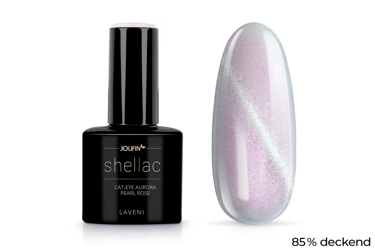 Jolifin LAVENI Shellac - Cat-Eye aurora pearl rose 10ml